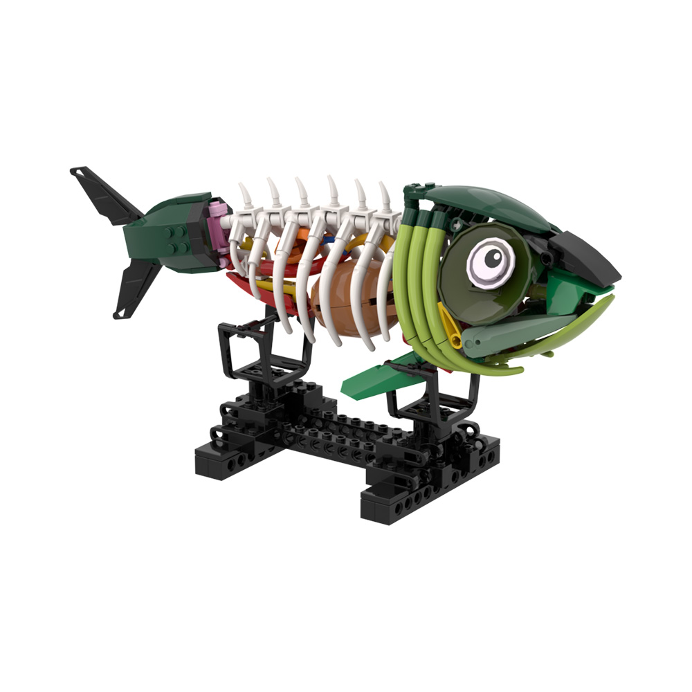 Kids Zombie Toys - Blocos de Montar Modelo Peixe Zumbi